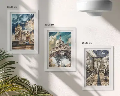 Sada obrazů na zeď mosty a věže v evropských městech