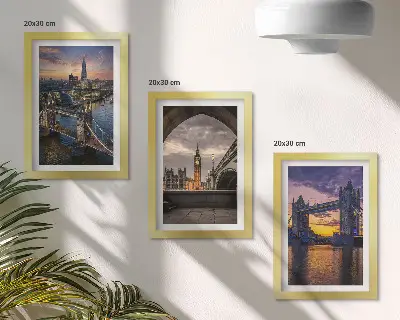 Sada obrazů na zeď výhledy na město s mosty a hodinovými věžemi