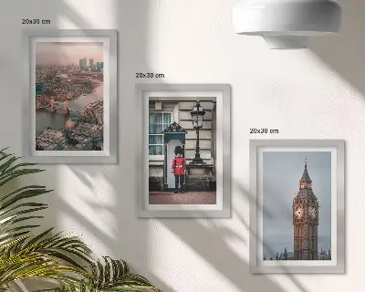 Vícedílný obraz v rámu výhledy na Londýn s mostem a věží Big Ben