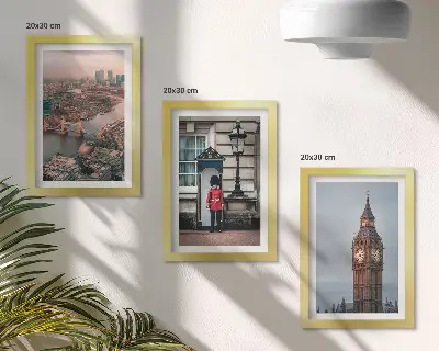 Vícedílný obraz v rámu výhledy na Londýn s mostem a věží Big Ben