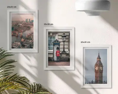 Vícedílný obraz v rámu výhledy na Londýn s mostem a věží Big Ben