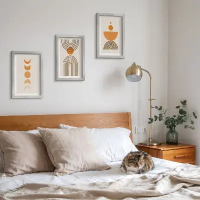 Vícedílný obraz v rámu boho minimalistický dekorativní design
