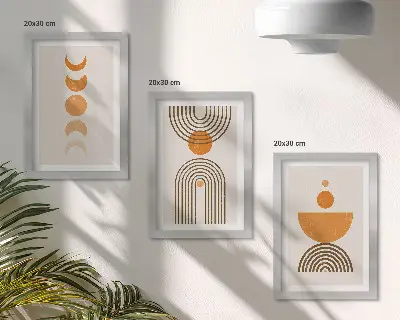 Vícedílný obraz v rámu boho minimalistický dekorativní design