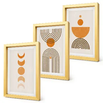 Vícedílný obraz v rámu boho minimalistický dekorativní design