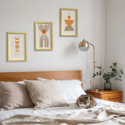 Vícedílný obraz v rámu boho minimalistický dekorativní design