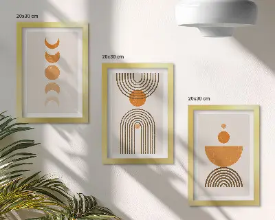 Vícedílný obraz v rámu boho minimalistický dekorativní design