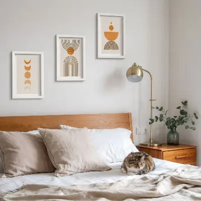 Vícedílný obraz v rámu boho minimalistický dekorativní design