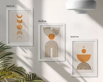 Vícedílný obraz v rámu boho minimalistický dekorativní design