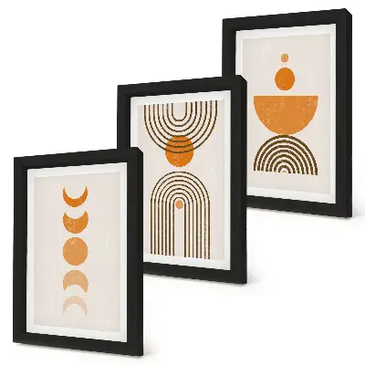 Vícedílný obraz v rámu boho minimalistický dekorativní design