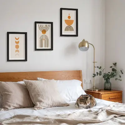 Vícedílný obraz v rámu boho minimalistický dekorativní design