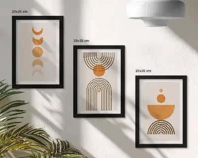 Vícedílný obraz v rámu boho minimalistický dekorativní design
