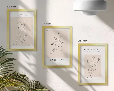 Sada obrazů na zeď s minimalistickými plakáty se siluetami žen