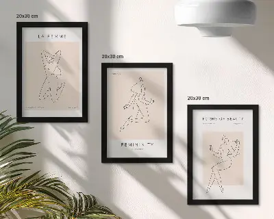 Sada obrazů na zeď s minimalistickými plakáty se siluetami žen