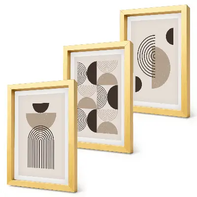 Abstraktní geometrické vzory v minimalistickém stylu vícedílný obraz v rámu