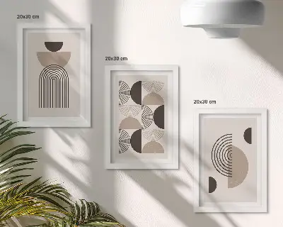 Abstraktní geometrické vzory v minimalistickém stylu vícedílný obraz v rámu