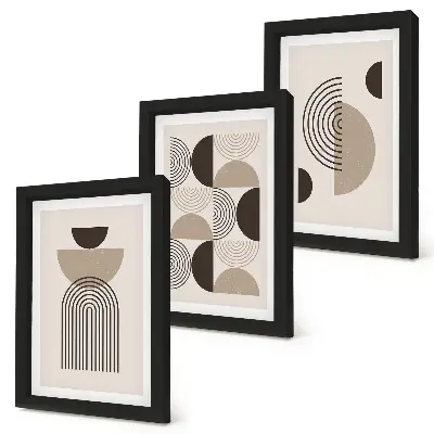 Abstraktní geometrické vzory v minimalistickém stylu vícedílný obraz v rámu