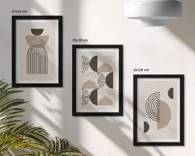 Abstraktní geometrické vzory v minimalistickém stylu vícedílný obraz v rámu