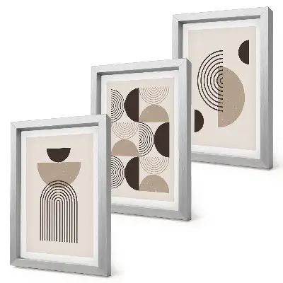 Abstraktní geometrické vzory v minimalistickém stylu vícedílný obraz v rámu