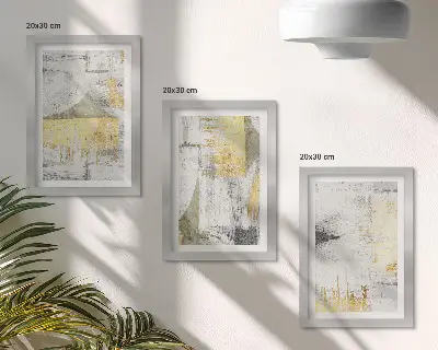 Vícedílný obraz v rámu s abstraktními minimalistickými módními vzory