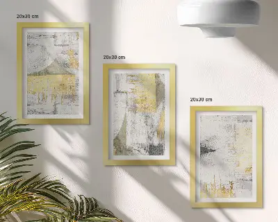 Vícedílný obraz v rámu s abstraktními minimalistickými módními vzory