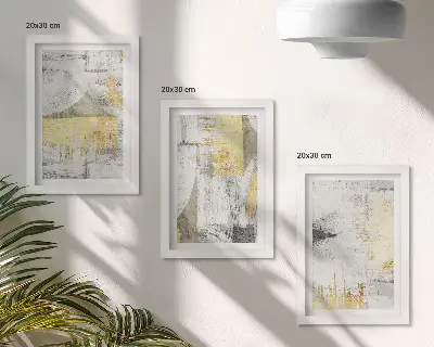 Vícedílný obraz v rámu s abstraktními minimalistickými módními vzory