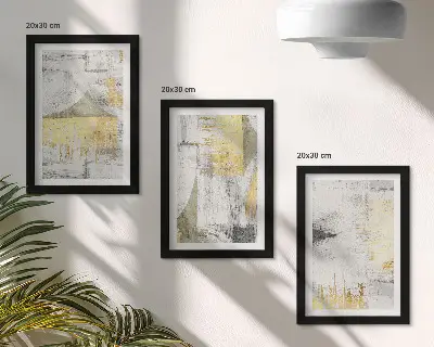 Vícedílný obraz v rámu s abstraktními minimalistickými módními vzory