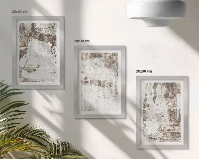 Sada tří obrazů abstraktní vzory v odstínech bílé a hnědé