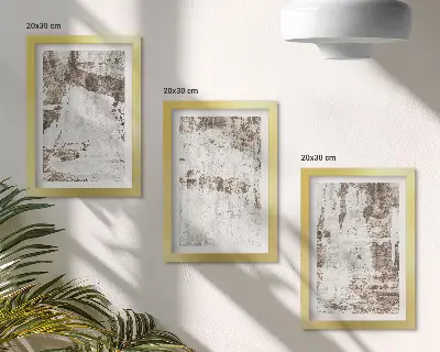 Sada tří obrazů abstraktní vzory v odstínech bílé a hnědé
