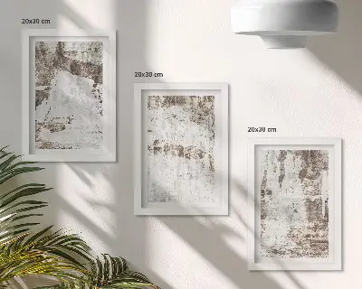 Sada tří obrazů abstraktní vzory v odstínech bílé a hnědé