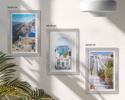 Vícedílný obraz v rámu Pohledy na řeckou architekturu Santorini v Oii