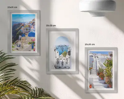 Vícedílný obraz v rámu pohledy na řeckou architekturu v Oii na Santorini