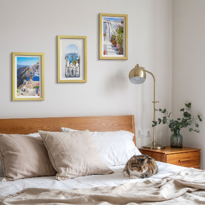 Vícedílný obraz v rámu Pohledy na řeckou architekturu Santorini v Oii