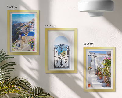 Vícedílný obraz v rámu Pohledy na řeckou architekturu Santorini v Oii