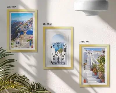 Vícedílný obraz v rámu pohledy na řeckou architekturu v Oii na Santorini