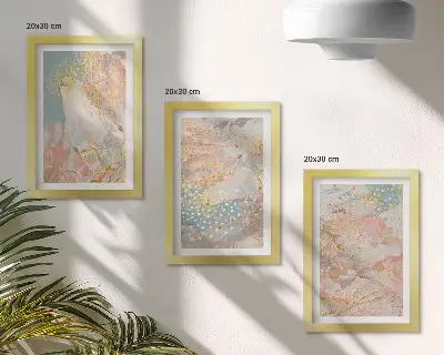 Sada tří obrazů abstraktní vzory v pastelových barvách s texturou