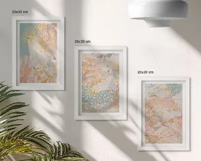 Sada tří obrazů abstraktní vzory v pastelových barvách s texturou