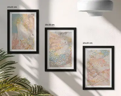 Sada tří obrazů abstraktní vzory v pastelových barvách s texturou
