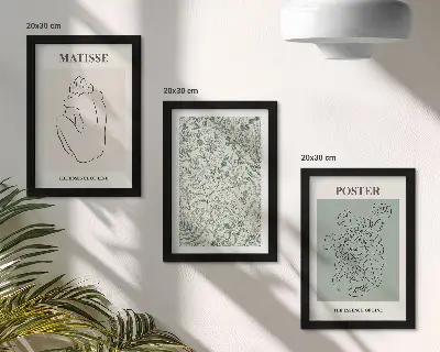 Sada obrazů na zeď minimalistické linie s rostlinnými vzory