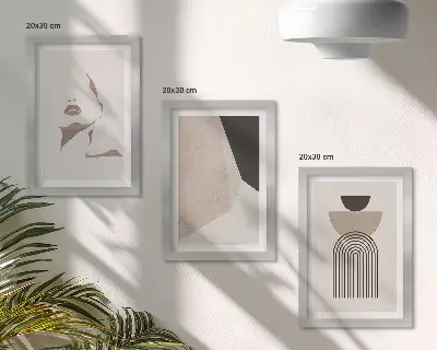 Sada obrazů na zeď abstraktní geometrické tvary a ženská tvář