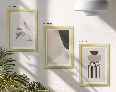 Sada obrazů na zeď abstraktní geometrické tvary a ženská tvář