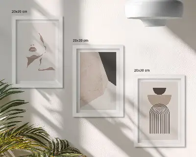 Sada obrazů na zeď abstraktní geometrické tvary a ženská tvář