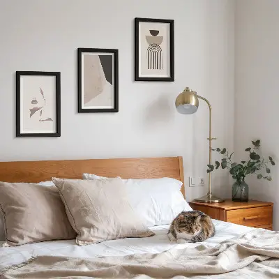 Sada obrazů na zeď abstraktní geometrické tvary a ženská tvář