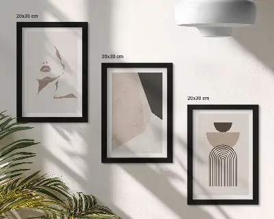 Sada obrazů na zeď abstraktní geometrické tvary a ženská tvář