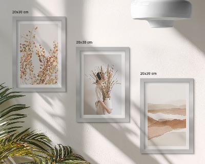 Vícedílný obraz v rámu Rostlinné motivy abstraktní rustikální boho styl