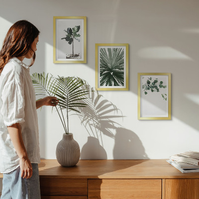 Sada tří obrazů Zelené rostliny v minimalistickém stylu