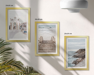 Vícedílný obraz v rámu Výhledy na moře a architekturu Santorini proti obloze