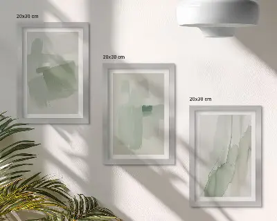 Sada obrazů na zeď s abstraktními vzory ve stylu akvarelu