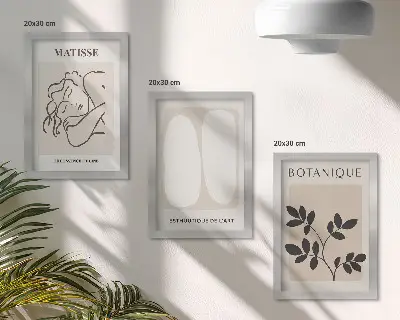Sada obrazů na zeď stylové minimalistické obrazy s rostlinnými motivy od Matisse