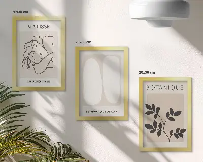Sada obrazů na zeď stylové minimalistické obrazy s rostlinnými motivy od Matisse