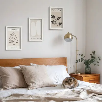 Sada obrazů na zeď stylové minimalistické obrazy s rostlinnými motivy od Matisse